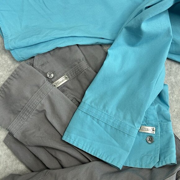 EXPRESS Essential Shirts XS Lot of 2 Turquoise Gray Button Down Long Sleeve - Picture 4 of 11